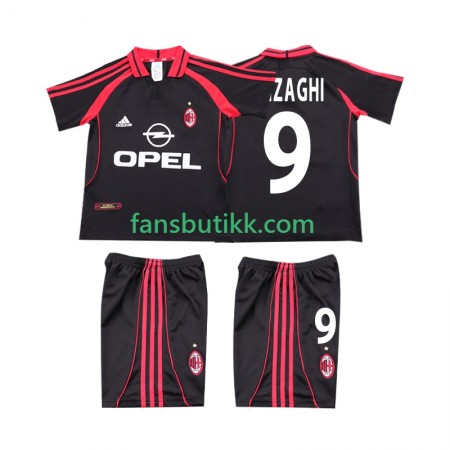Fotballdrakt AC Milan INZAGHI 9 2000 2001 Barn Retro Tredjetrøye Kortermet